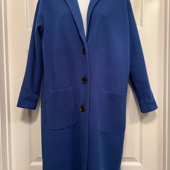 Chic Blue Button-Up Sweater Coat - Picture 2 of 8